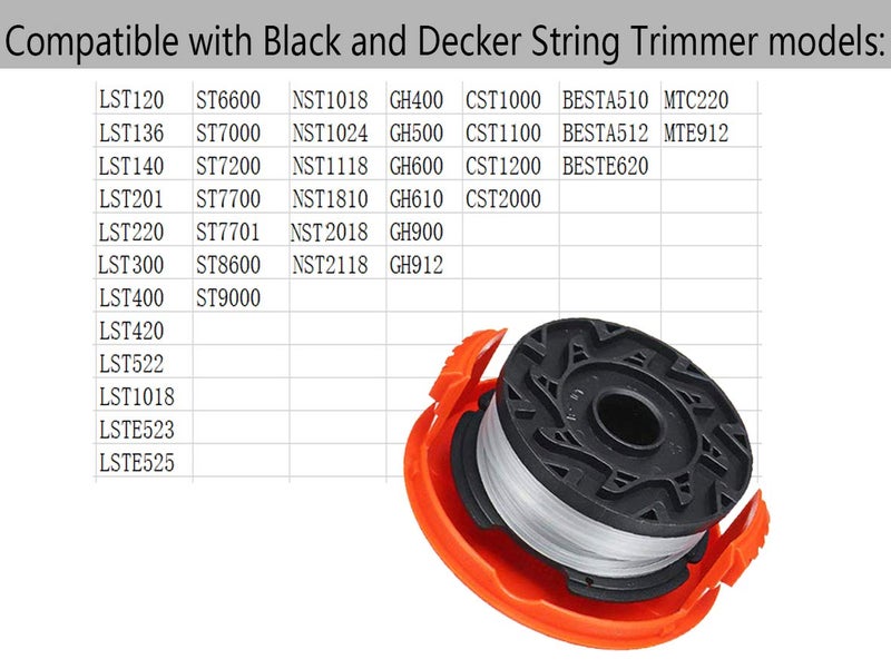 BOOTOP PIN Trimmer Replacement Spool Cap - Replace RC-100-P, RC100P, 385022-03 - Compatible with Black and Decker - Weed Eater Cover - Weed Wacker Caps - Grass Trimmer Parts (6 Cap, 6 Spring) by BOOTOP - Image 4